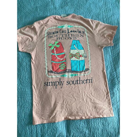 Womens Simply Southern Size Small Shirt Pink Pre Owned - Picture 3 of 5